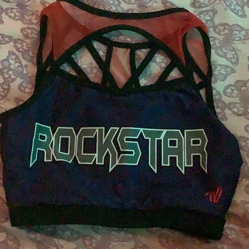 Rockstar cheer sports bra